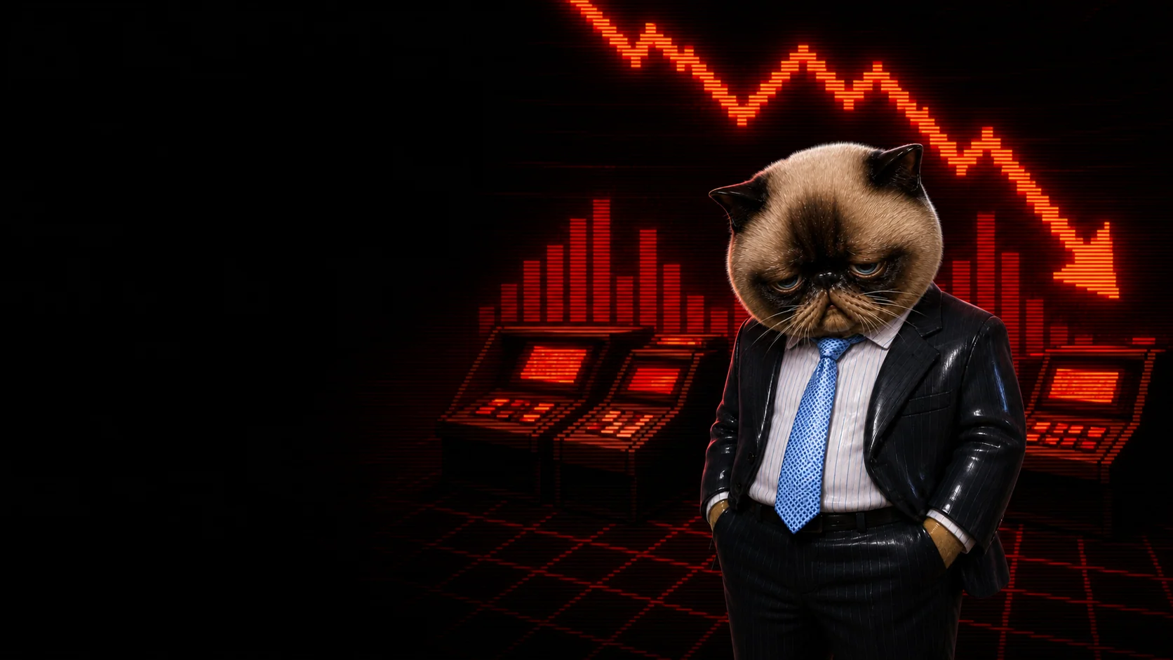 Debt cat on a crashing trading floor